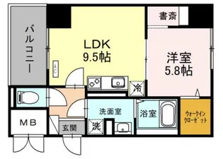 大阪府大阪市中央区松屋町住吉【マンション】の間取り