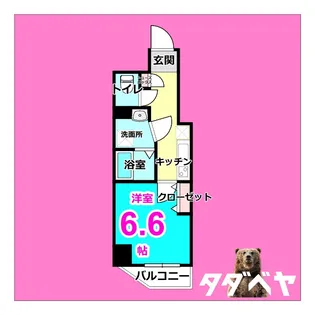 ディアレイシャス東別院III【2階】の間取り