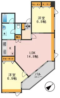 東京都江戸川区南小岩3【マンション】の間取り