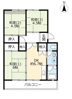 UR箕面粟生第三【6階】の間取り