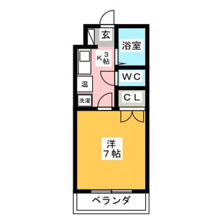 シャトー天神【1階】の間取り