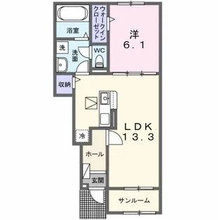 カルム ミー【1階】の間取り