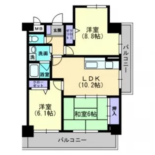 Bella Vista【7階】の間取り