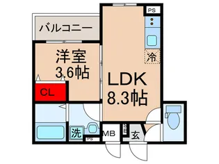 D porta wisteria【3階】の間取り