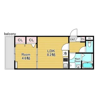 ジーメゾン初芝パックス【2階】の間取り