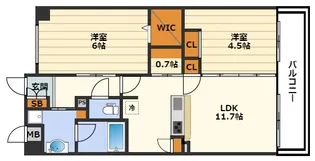 FUJIMAN南森町【7階】の間取り