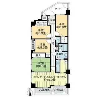 サーパス石井町【3階】の間取り