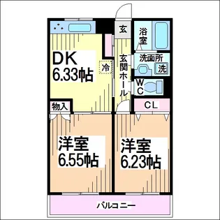ファインクレスト富士見ヶ丘【1階】の間取り