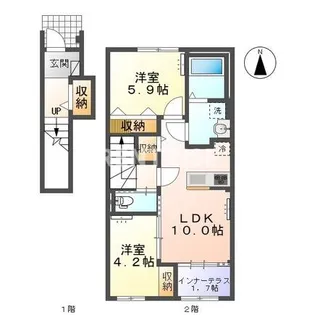 今伊勢町宮後字芝野新築アパート【2階】の間取り