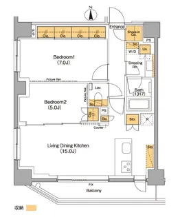 ザパークハビオ上野御徒町【9階】の間取り