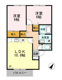 ブランドールH【1階】の間取り