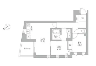 J.リヴェール武蔵小山West【5階】の間取り