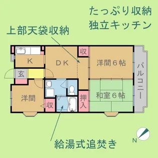 ガーデンタウンM1【2階】の間取り