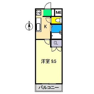 ヴィラ アンソレイエ山ノ端【5階】の間取り