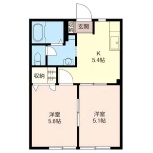 ヒルズ・ウィステリア A【1階】の間取り