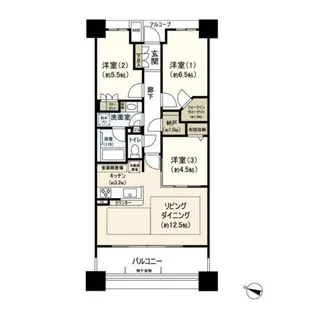 パークホームズ北仙台【6階】の間取り