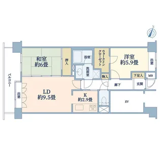 上杉三丁目シティハウス【2階】の間取り