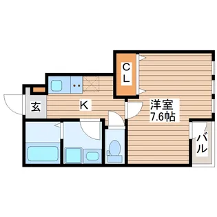 ジュネス米ヶ袋II【1階】の間取り