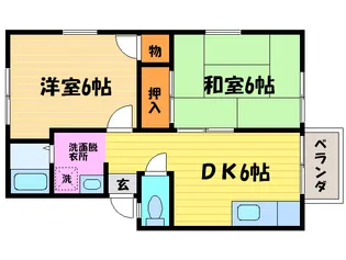 エステートピア若林【1階】の間取り