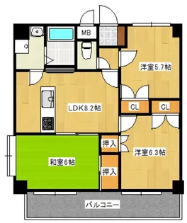 カサグランデI【6階】の間取り