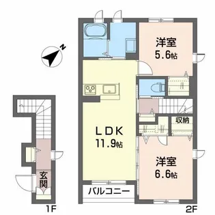 シャーメゾン本陣前【2階】の間取り