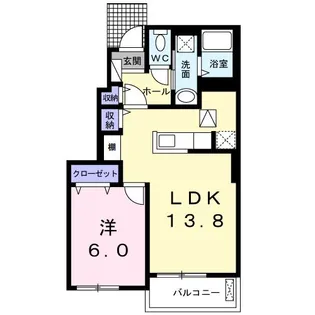 カサフェンテ小室 A棟【1階】の間取り