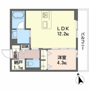 シャーメゾン コア八日町【1階】の間取り