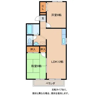 エスペランサ皆春A【2階】の間取り