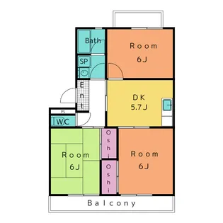 エスペランサ大友【1階】の間取り
