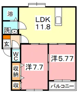 オアシス参番館【2階】の間取り