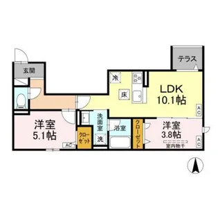 セレスティア上北沢【2階】の間取り