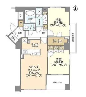 グローリオ蘆花公園ヴィラA棟【2階】の間取り