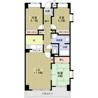 NR花小金井【3階】の間取り