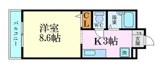 パティオ東荒神【4階】の間取り