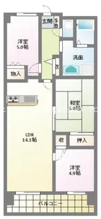 リーベスト寝屋川【6階】の間取り