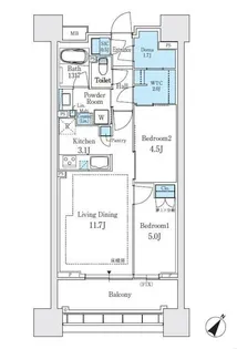 パークタワー向ヶ丘遊園【18階】の間取り