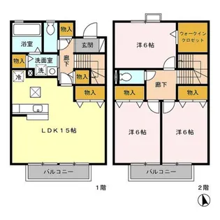 カーサ アコルデ A・B【1階】の間取り
