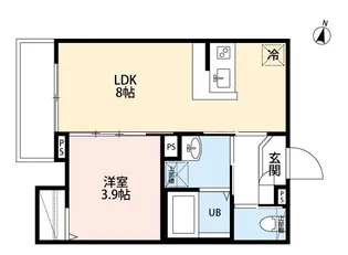 リュクスシティー都賀【2階】の間取り