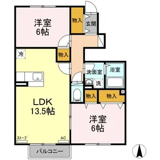 メゾン・ド大野 B【1階】の間取り