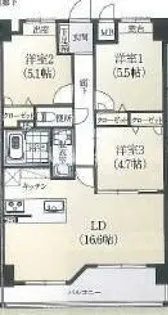 行橋第一レジデンス【4階】の間取り