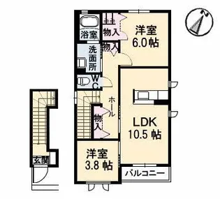 クローバー21 B棟【2階】の間取り