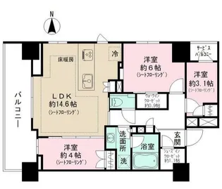 オーベルアーバンツ秋葉原【5階】の間取り
