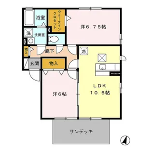 コンフォート 壱番館・弐番館【1階】の間取り