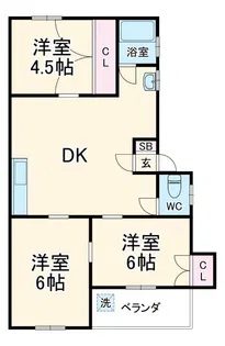大野木ハイツ【2階】の間取り