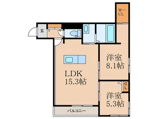 シャーメゾン大野城【3階】の間取り