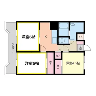 長門第三マンション【1階】の間取り