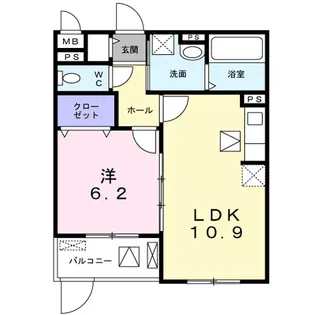 ヴィリダーリウム上山手【3階】の間取り
