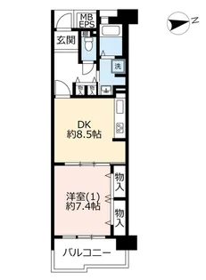 URシティコート世田谷給田【5階】の間取り