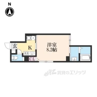 attrice東堀川【1階】の間取り