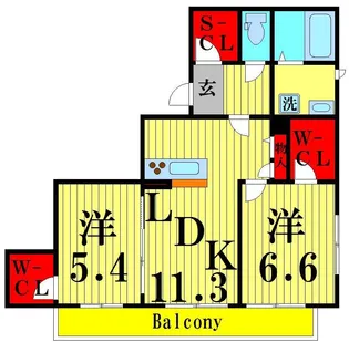 メゾン ド ヴァン【2階】の間取り